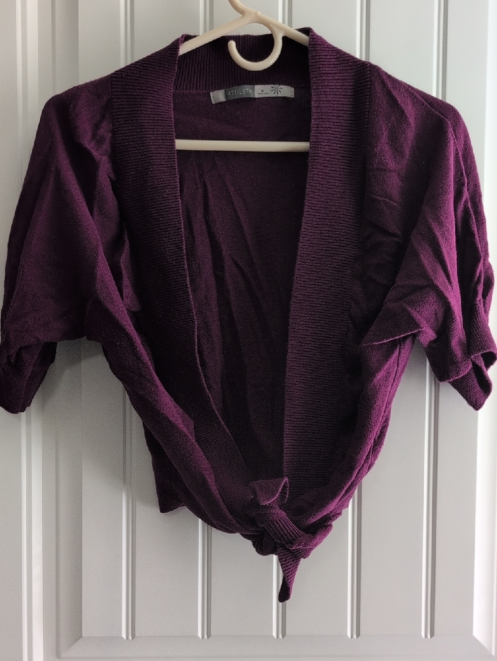 Athleta Plum Open-Front Short Sleeve Cardigan Shrug